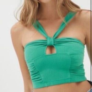 UO midnight halter green crop top